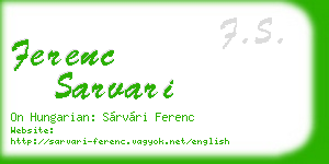 ferenc sarvari business card